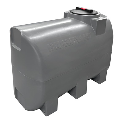 Blue Hawk 250L water tank rotationally moulded with built-in mounting feet for commercial water blaster systems